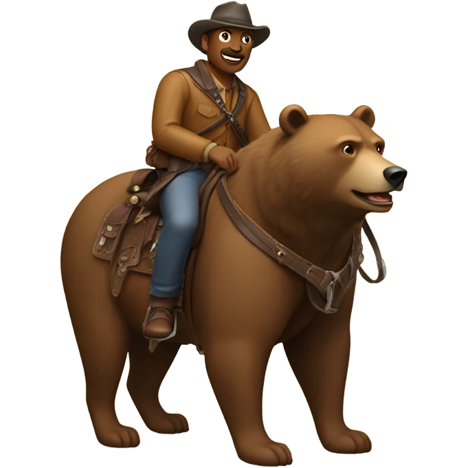 Man riding a bear with a saddle emoji