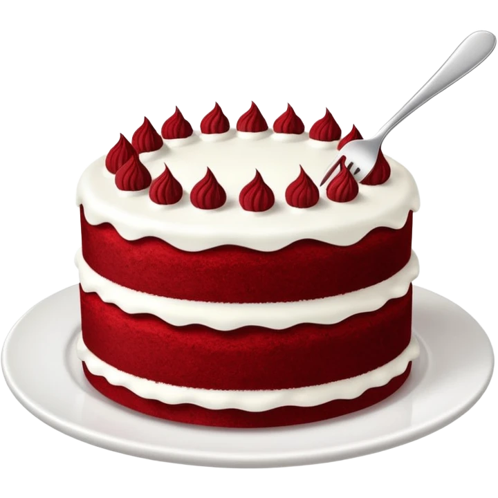 red velvet cake with fork and plate emoji