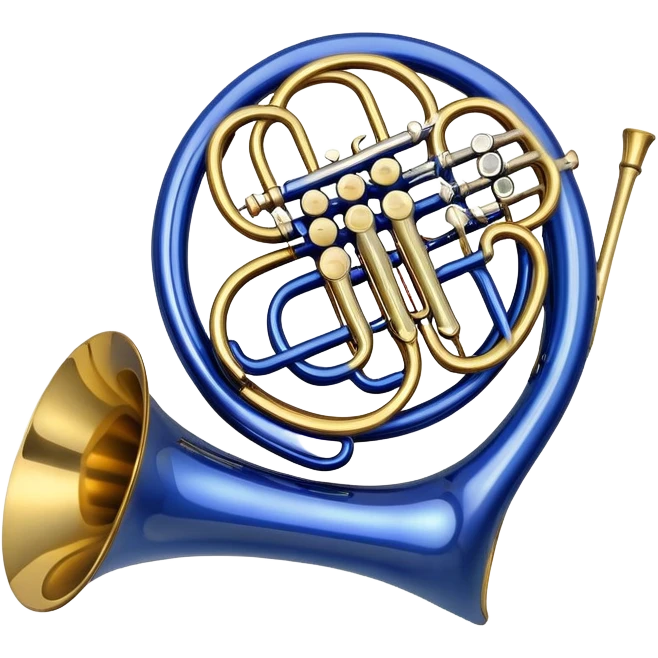blue french horn  emoji