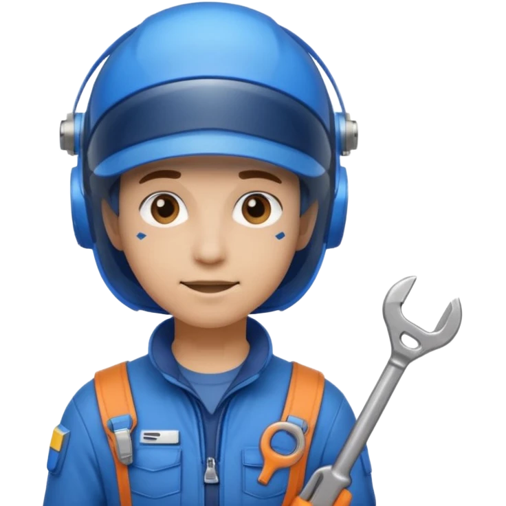 Blue-visor space mechanic emoji