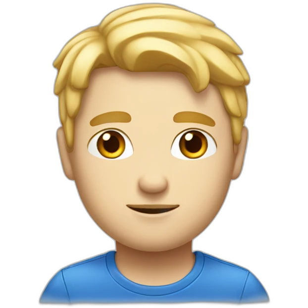 Homme blanc blond aux yeux bleus emoji