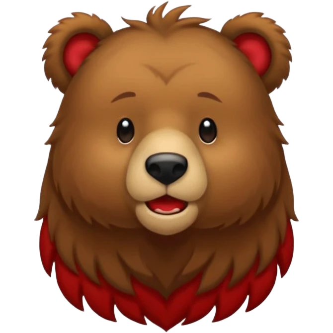 Urso pardo com cabelo vermelho mostrando a língua  emoji
