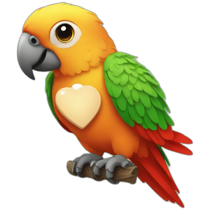 Parrot with a heart emoji