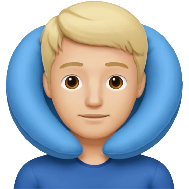 blonde man using travel pillow  emoji