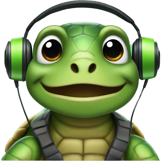 turtle with headphones emoji