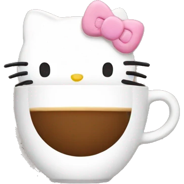 hello kitty with coffee emoji