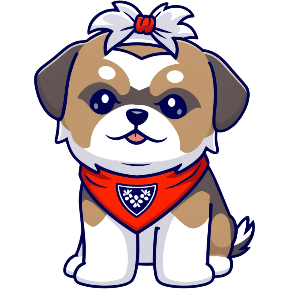 Shih Tzu wearing bandana emoji