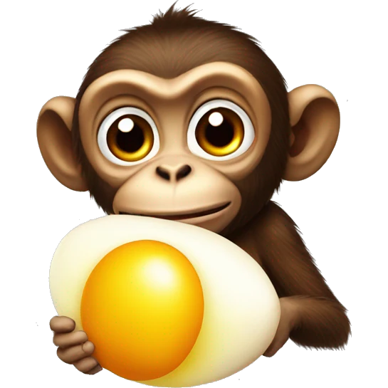 monkey with egg emoji