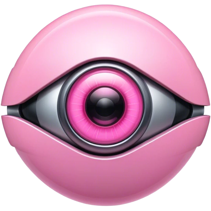 all pink robotic eye emoji
