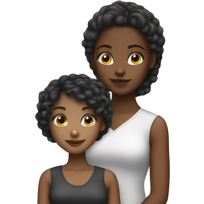 1 balck girl cute and 2 whit girl emoji
