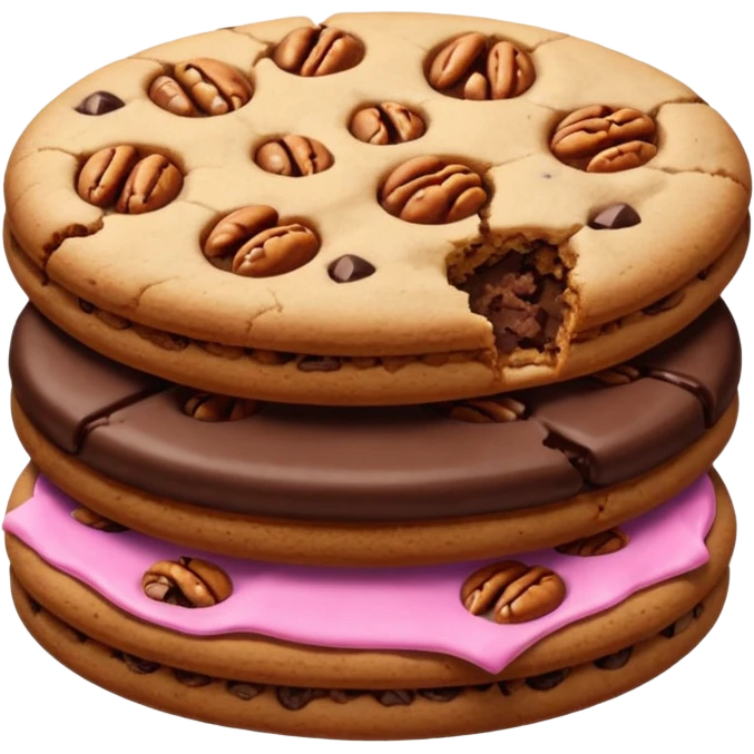 Brown cookies with white chocolate chips and pecans emoji