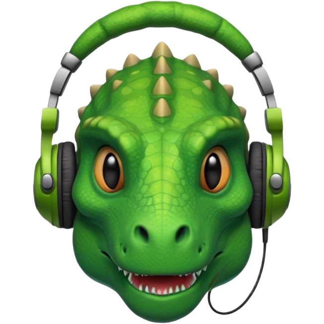 🦖と🎧のミックス emoji
