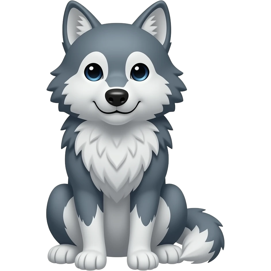 The cartoon wolfs sits emoji