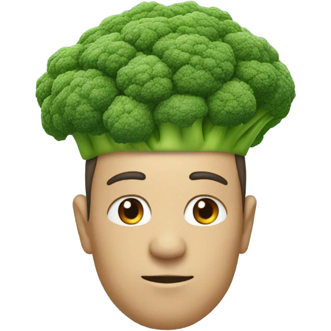 Broccoli head man  emoji
