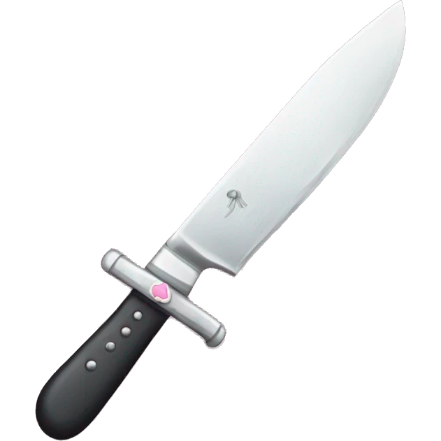 Knife with a pink bow on it emoji