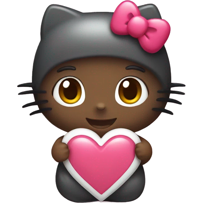 hello kitty with heart emoji