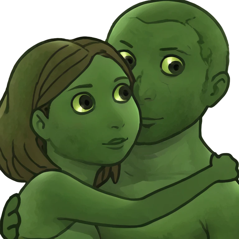 couple hugging, while woman brown hair, man with carmel skin and brown hair emoji