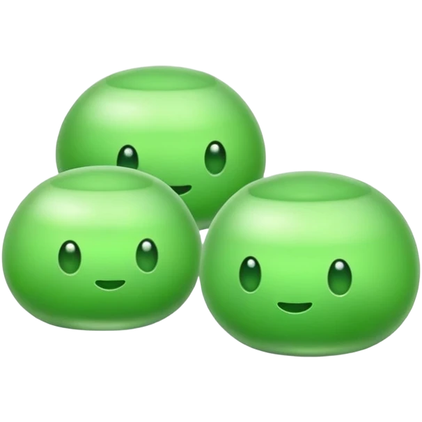 four green spherical warabi mochi  emoji