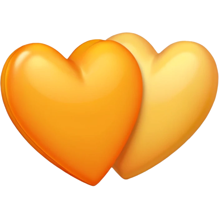 two hearts orange and yellow pastel emoji