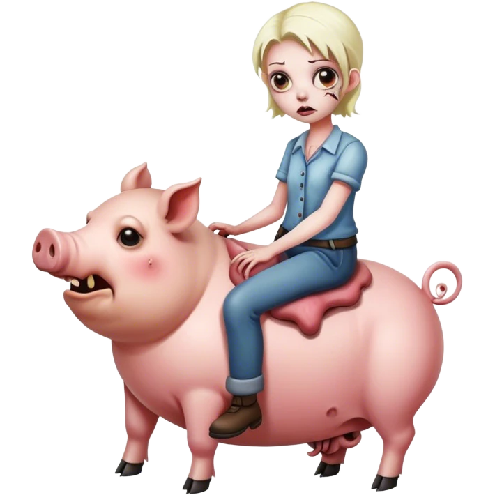 zombie siting on a pig emoji