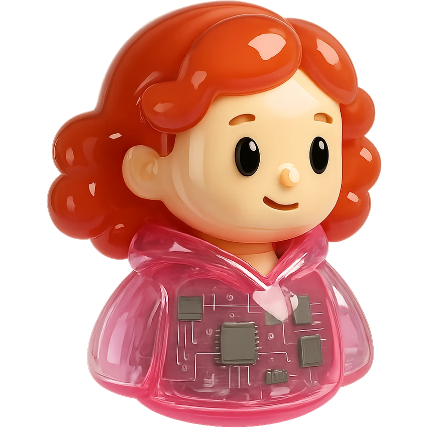 A girl with red curls and a pink hoodie emoji