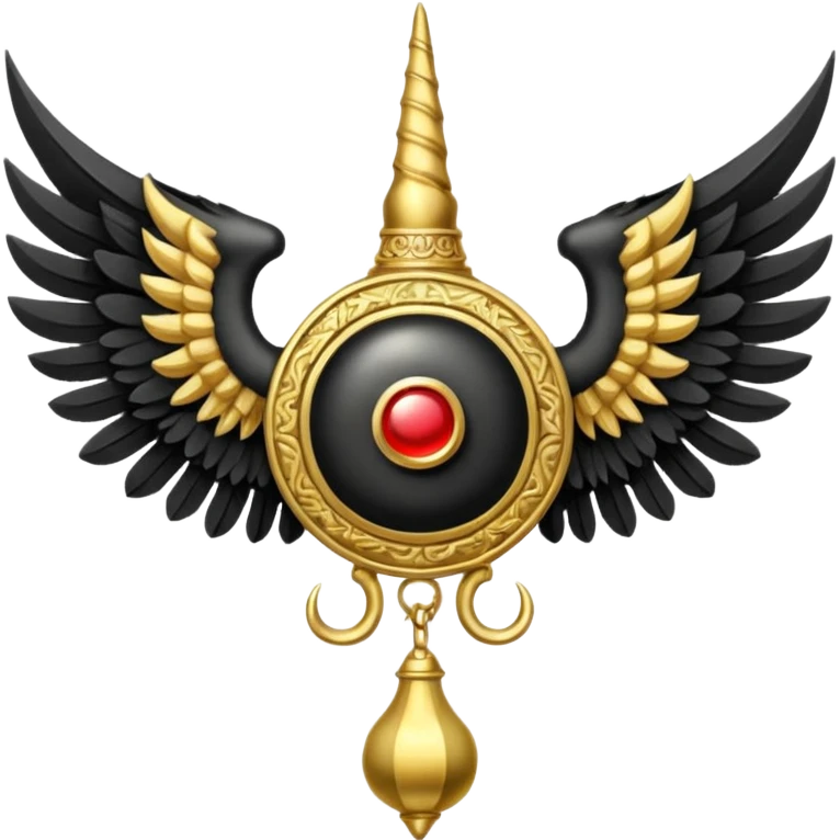 Holy Emblem with black wings and horn emoji