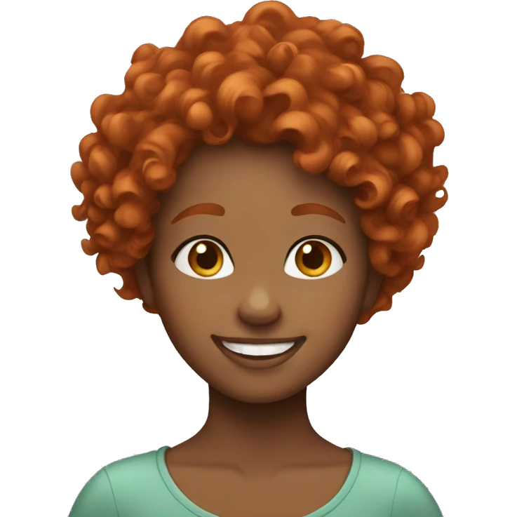 Happy Redhead curly girl  emoji