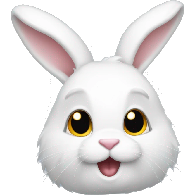 Bushy white rabbit emoji
