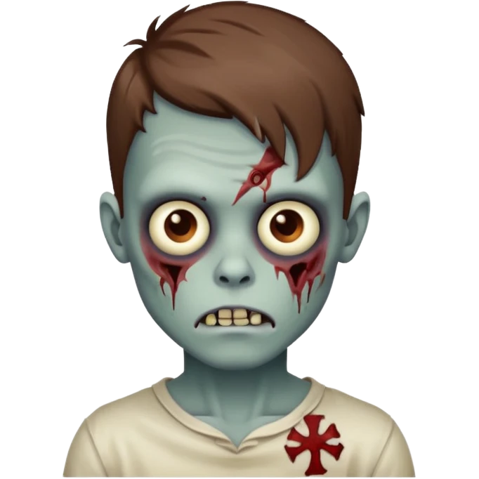 Zoombie biy with Brown hair emoji