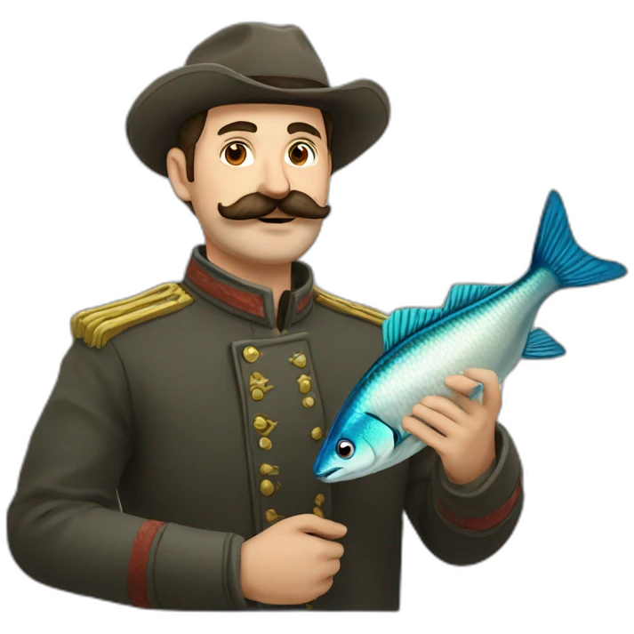 russian moustache husband with fish emoji