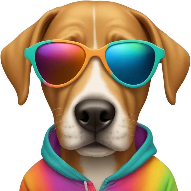 dog wearing hoodie and sunglasses emoji