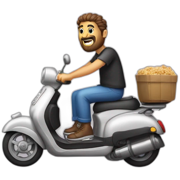 Grand grec mince sur un scooter emoji