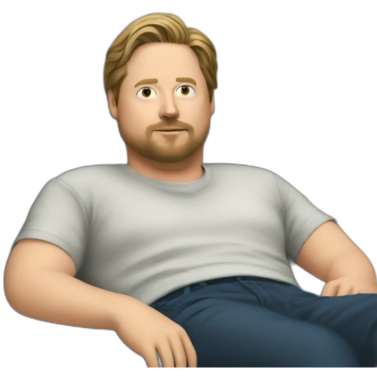 tim heidecker with a beard lazy lounging on couch emoji