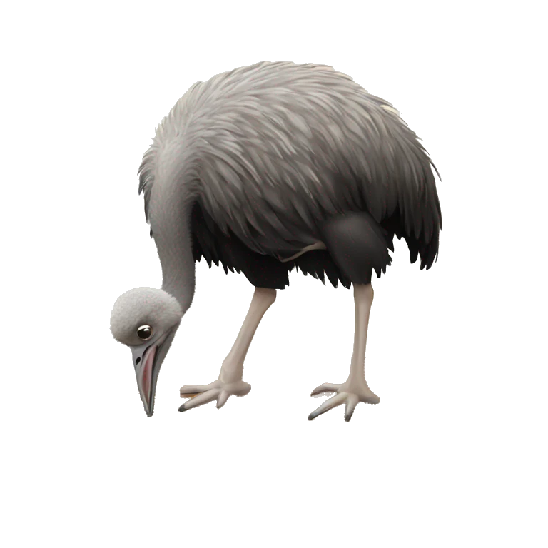 Ostrich buries its head in the sand emoji
