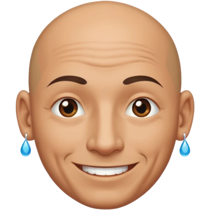 Bald man with drop tattoo under eye emoji