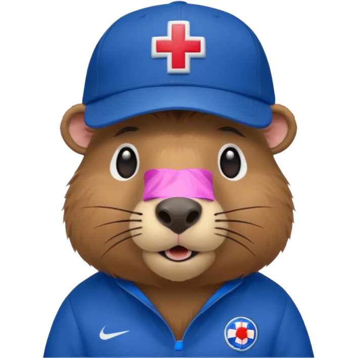 Capibara with a cruz azul cap emoji