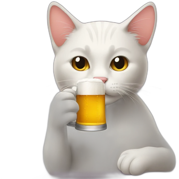 Cat drinking a beer emoji