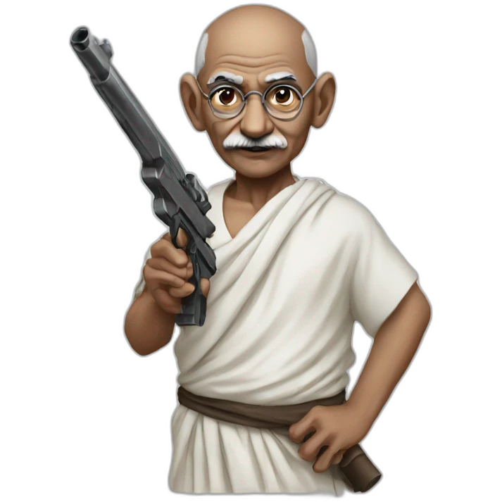 Gandhi-with-a-gun emoji