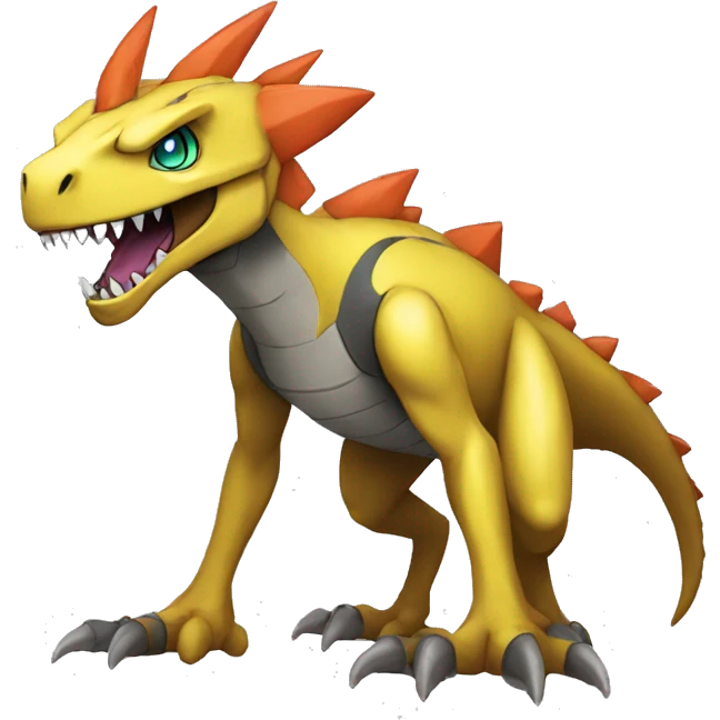  Cool Edgy Digimon-Fakemon-Rex-Saurus with edgy markings full body emoji