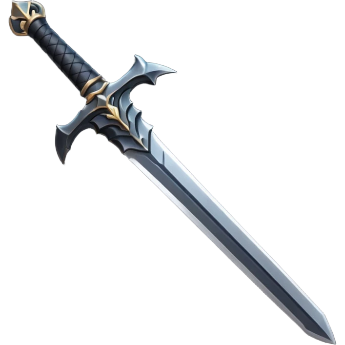 iOS emoji, minimal dark sword, flat design, fantasy emoji