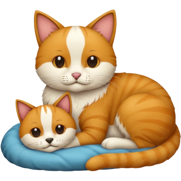 deux animaux qui dorment tout content emoji