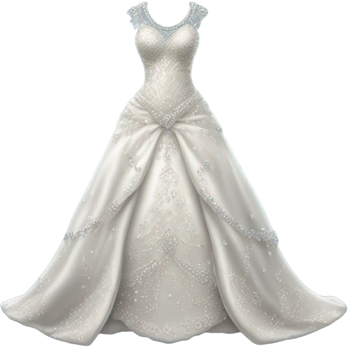Hyper Realistic ornate Wedding dress displays with diamonds  emoji