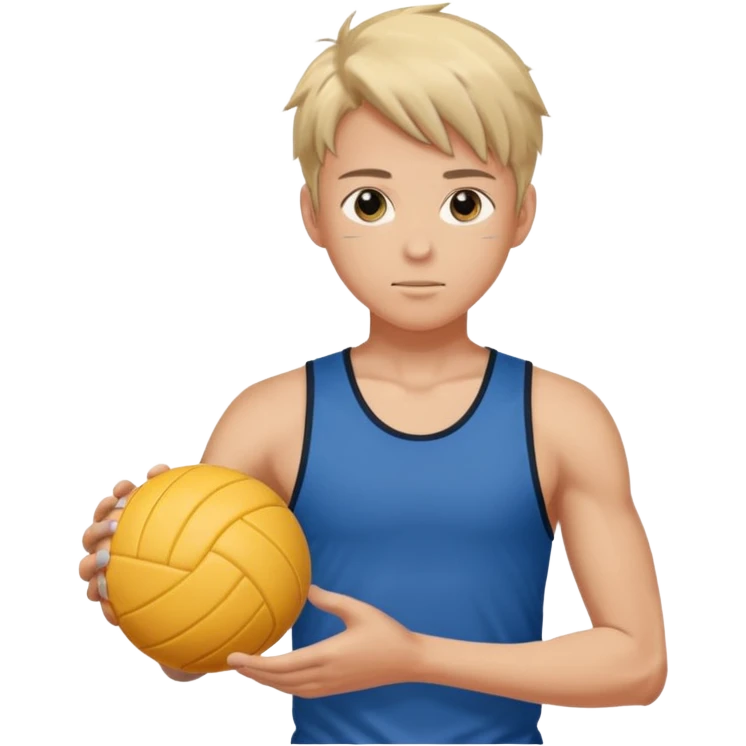volleyball player, anime boy, with volleyball ball emoji