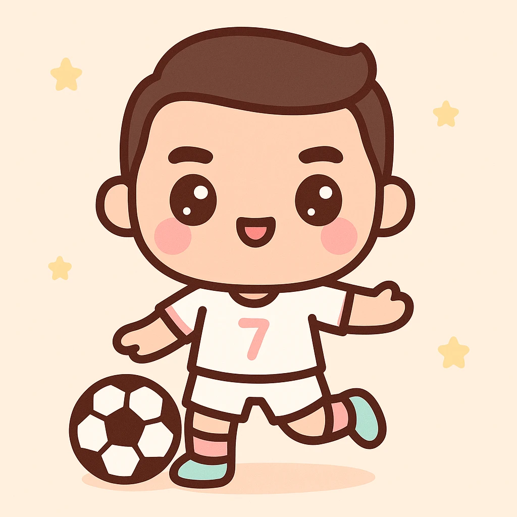 Cristiano Ronaldo iconic footballer in kawaii style emoji