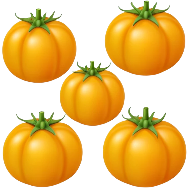 five yellow tomato emoji