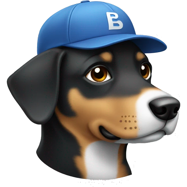 dog wearing backcap emoji
