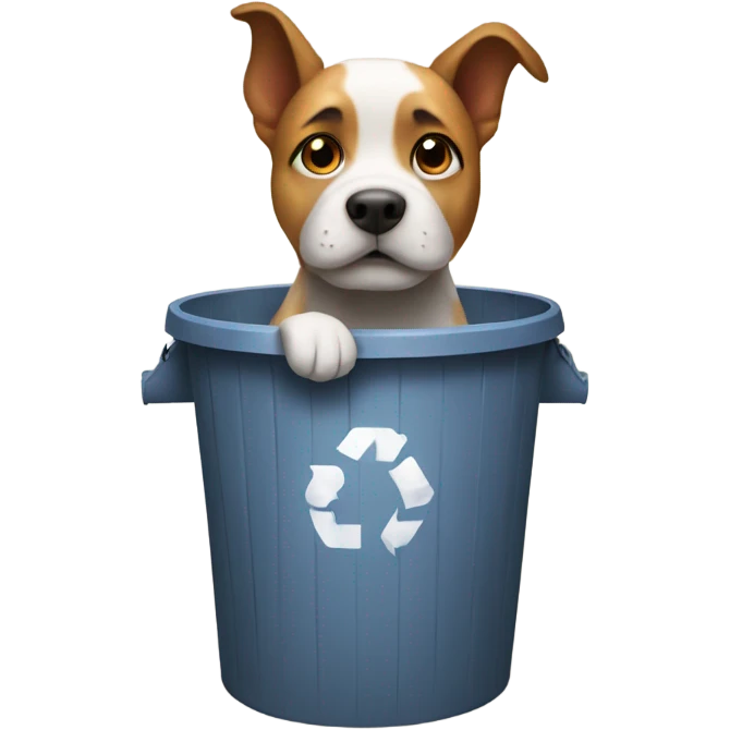 Dog in a dustbin  emoji