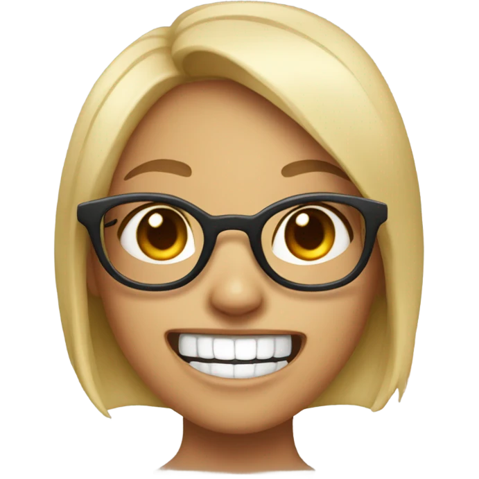 Nerd girl with glasses and buck teeth emoji