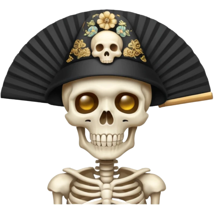 A skeleton with a fan hat emoji