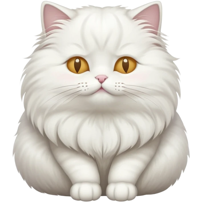 A white cat sitting with eyes closed emoji